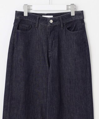 自由区 L 【19号サイズまで展開】ウスカルデニムワイドストレート パンツ インディゴ
