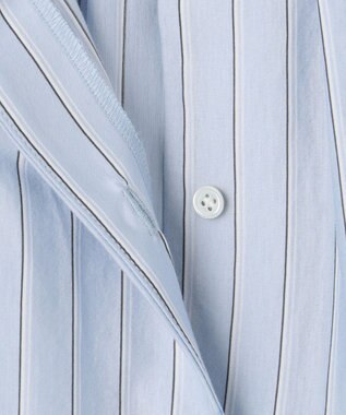 J.PRESS LADIES S 【イージーケア】ストライプジャージー バンドカラー カットソー サックスブルー系1