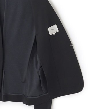 23区 S 【セットアップ対応/洗える】ストレッチポンチ ノーカラー ジャケット ネイビー系