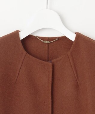 自由区 S ライトリバーノーカラー ジャケット ダークキャメル