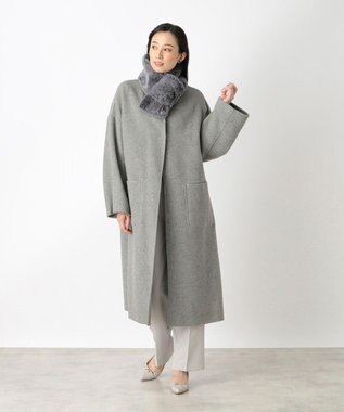 MOONBAT 【WEB限定】FURLA スノートップ チャーム付きフェイクファーマフラー ブラック