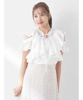 earth music&ecology ２ＷＡＹフリルブラウス White