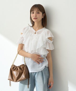 earth music&ecology ２ＷＡＹフリルブラウス White