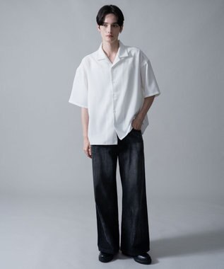 WEGO 【速乾/しわになりにくい/MLサイズ展開】ドライポリオープンカラーシャツ（SS） ホワイトその他