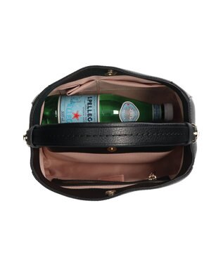 INTER-CHAUSSURES 【LORISTELLA】ミディアムサイズレザーハンドバッグ ブラック