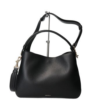 INTER-CHAUSSURES 【LORISTELLA】ミディアムサイズレザーハンドバッグ ブラック