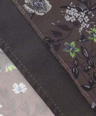 自由区 L 【カタログ掲載・洗える】ボタニカルフラワープリント ワンピース セピア系