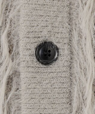 NAVE 【ReNAVE・洗える】メルティーシャギーニット カーディガン ライトグレー系