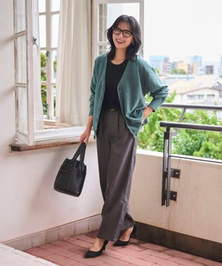 WEGO 【WEB限定/2025年秋冬新作//洗濯可/MLサイズ展開/ユニセックス着用ITEM】ドロップショルダーカーディガン グリーンその他