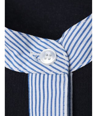 Green Parks 比翼カットドッキングチュニック Stripe Sax