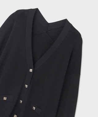 GRACE CONTINENTAL ルーズVネックニットカーディガン ブラック