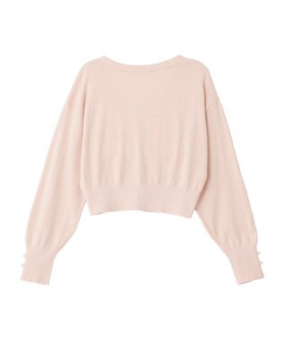 Maison de FLEUR ビジューリボンカーディガン Pink