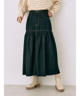 earth music&ecology Ｌｅｅ×ｅ．ｍ．ａ．ｅ．デニムフリルスカート Indigo