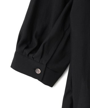 ICB 【接触冷感・速乾・洗える】 ドレープシフォン ブラウス ブラック系