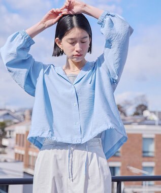 AMERICAN HOLIC フーディーシャツ Grayish Blue