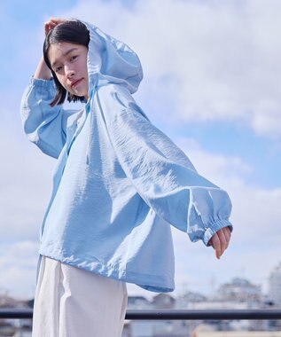 AMERICAN HOLIC フーディーシャツ Grayish Blue