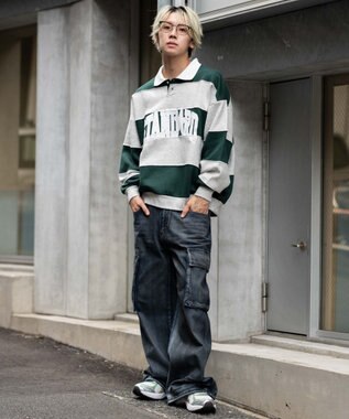 WEGO 【ユニセックス着用ITEM】カレッジロゴラガースウェット グリーン