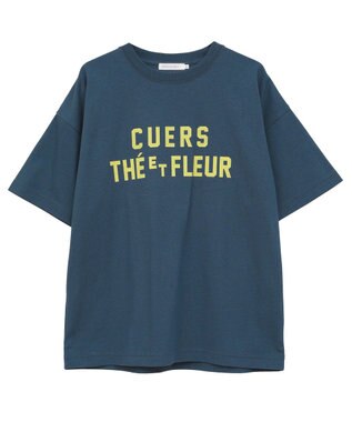 AMERICAN HOLIC デザインカレッジロゴプリントTシャツ Navy