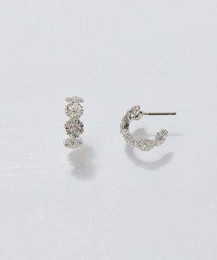 Phoebe 【金属アレルギー対応】マーガレットフラワーフープピアス　シルバー シルバー