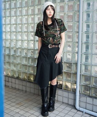WEGO レイヤードキーネック半袖T 柄1