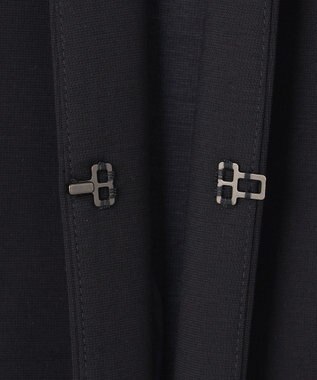 23区 S 【セットアップ対応/洗える】ストレッチポンチ ノーカラー ジャケット ネイビー系