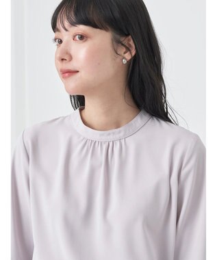 earth music&ecology ラッフル７分袖ブラウス Pink Beige