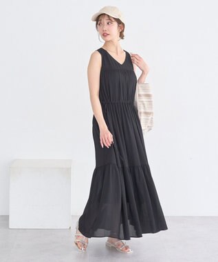 earth music&ecology アソートティアードワンピース Black