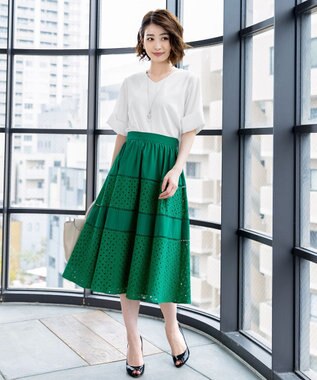 Tiaclasse L 【洗える】ゆったりシルエットの幅広カフスブラウス オフホワイト