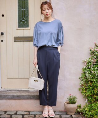 ANY SIS L 【接触冷感＆UVカット】サラキレイ テーパードパンツ ネイビー