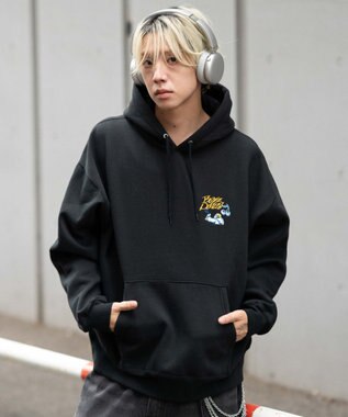 WEGO 【ユニセックス着用ITEM】別注BENDAVISグラフィックプルパーカー ブラック