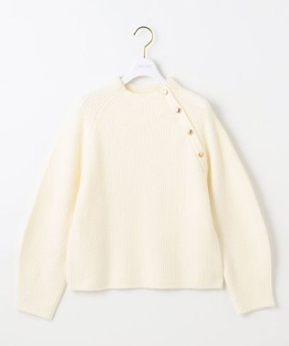 ANY SIS 【洗える】ボトルネックボタンポイントAir ニット アイボリー