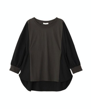 Green Parks ７分袖サイドシャーリングドッキングプルオーバ