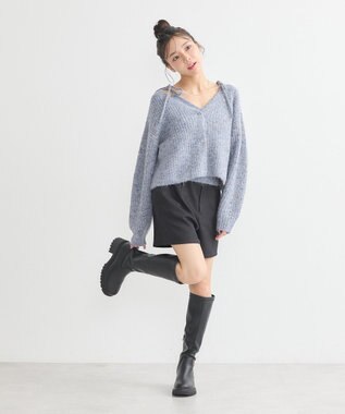 earth music&ecology 【WEB限定】SET2点ショートカーディガン＋リボンキャミソール Blue