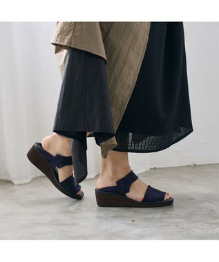 MODE ET JACOMO <D'ICI>ストレッチクロスウェッジサンダル