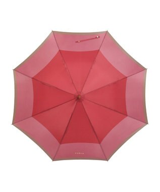 MOONBAT FURLA(フルラ) カラーボーダー 雨傘 長傘 大きめ 耐風  60cm 日本製 ダークレッド