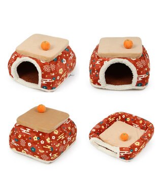 PET PARADISE ペットパラダイス こたつハウス 《お花柄》 50cm レッド