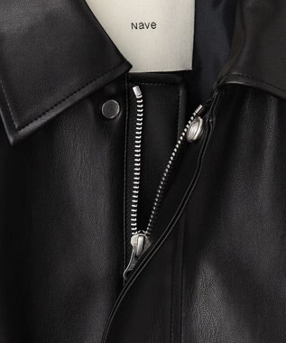 NAVE 【Nave】フェイクラムスキン ブルゾン ブラック系
