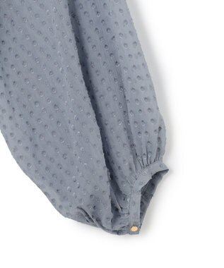 BEIGE， CALLERRY / シルク混ドットギャザーワンピース Dull Blue