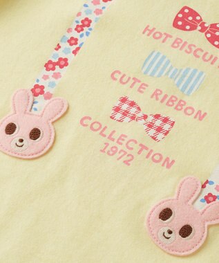 MIKI HOUSE HOT BISCUITS 【70-120cm】 サスペンダープリント長袖Ｔシャツ コーン
