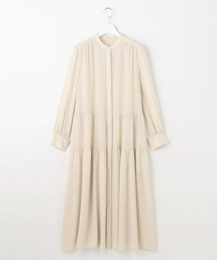 自由区 L シルキータッチティアード ドレス エクリュ