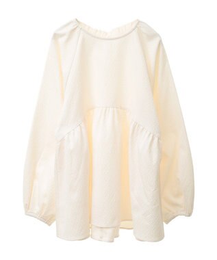 AMERICAN HOLIC ラグランジャガードロングブラウス Ivory