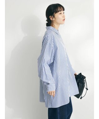 CRAFT STANDARD BOUTIQUE イージーケアオーバーシャツ Stripe Blue