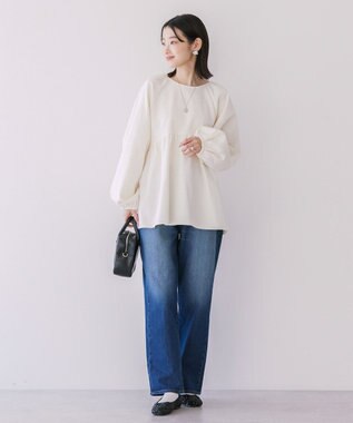 AMERICAN HOLIC ラグランジャガードロングブラウス Ivory