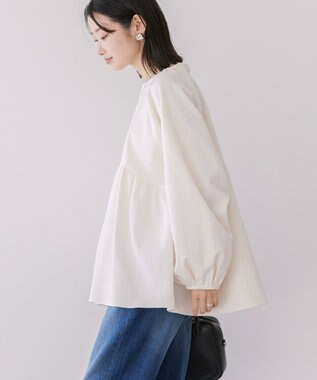 AMERICAN HOLIC ラグランジャガードロングブラウス Ivory