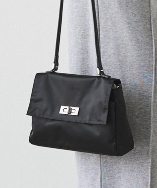 russet クラウズナイロンフラップミニトートバッグ(CE-1689) Black