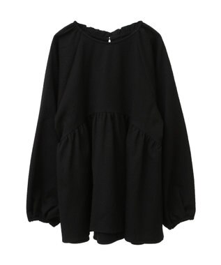 AMERICAN HOLIC ラグランジャガードロングブラウス Black