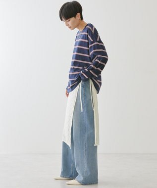 AMERICAN HOLIC ランダムボーダーＢＩＧ　Ｔシャツ Navy