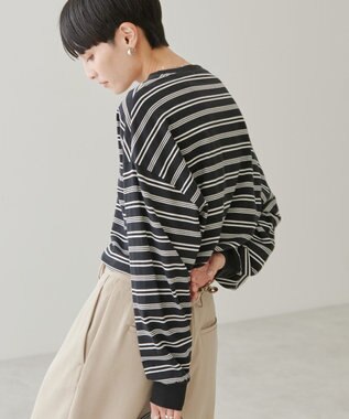 AMERICAN HOLIC ランダムボーダーＢＩＧ　Ｔシャツ Black