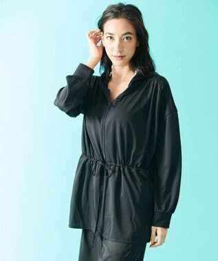 San-ai Resort（三愛水着楽園） 【SALE】シャツ風パーカーM・L【Big Apple's（ビッグアップルズ）】 クロ