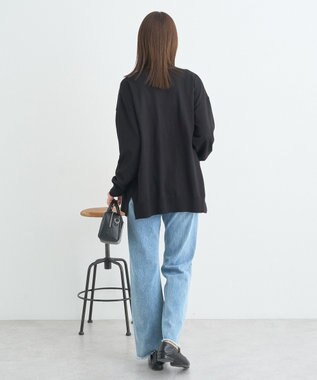 earth music&ecology レイヤード風ニットカーディガン Black